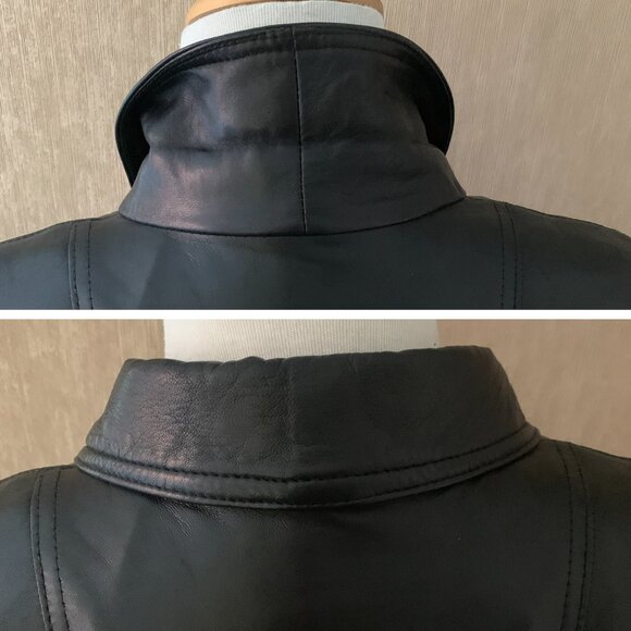 Vintage Margaret Godfrey Black Leather Fringe Biker Jacket - Picture 11 of 15